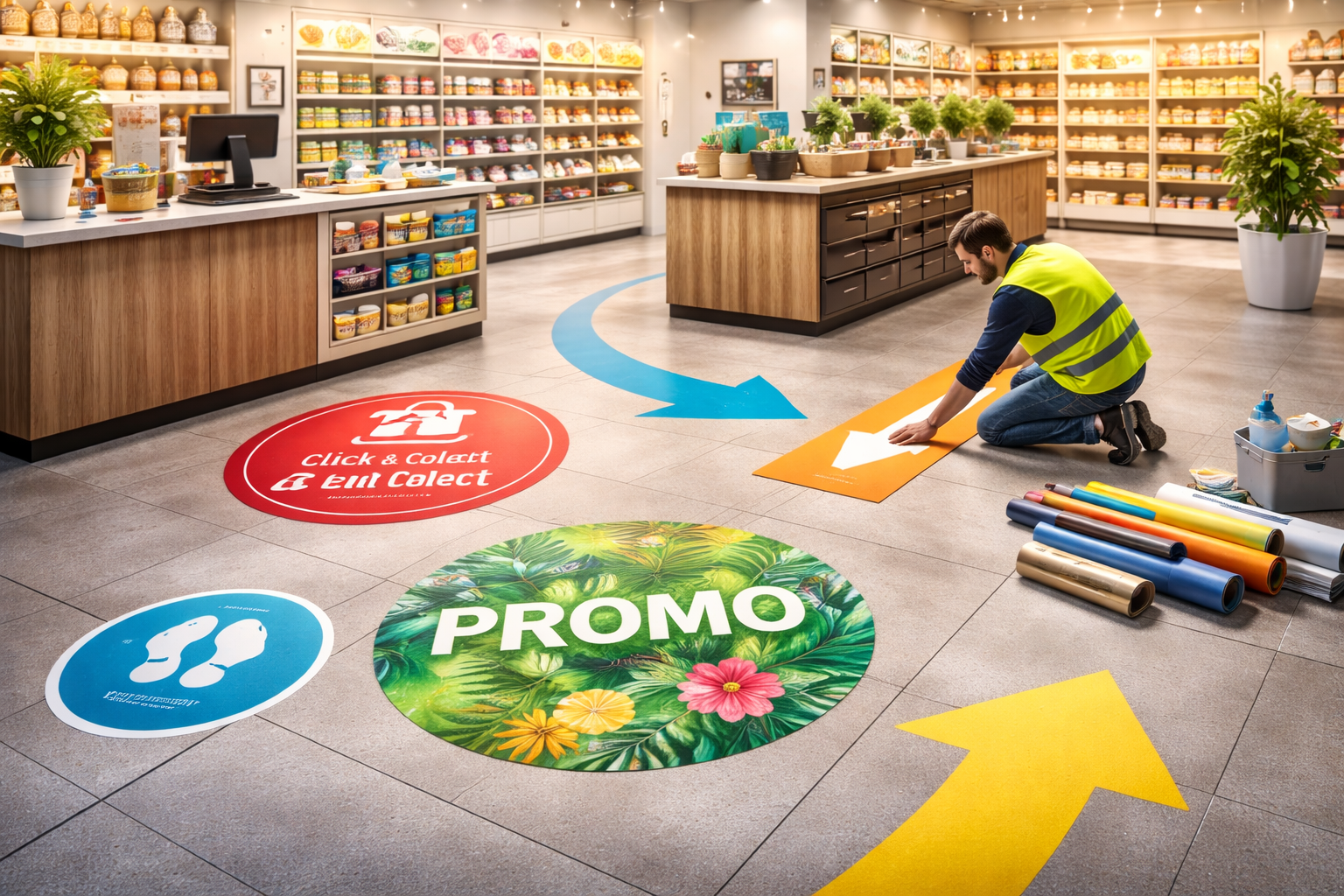 marquage au sol signaletique commerce