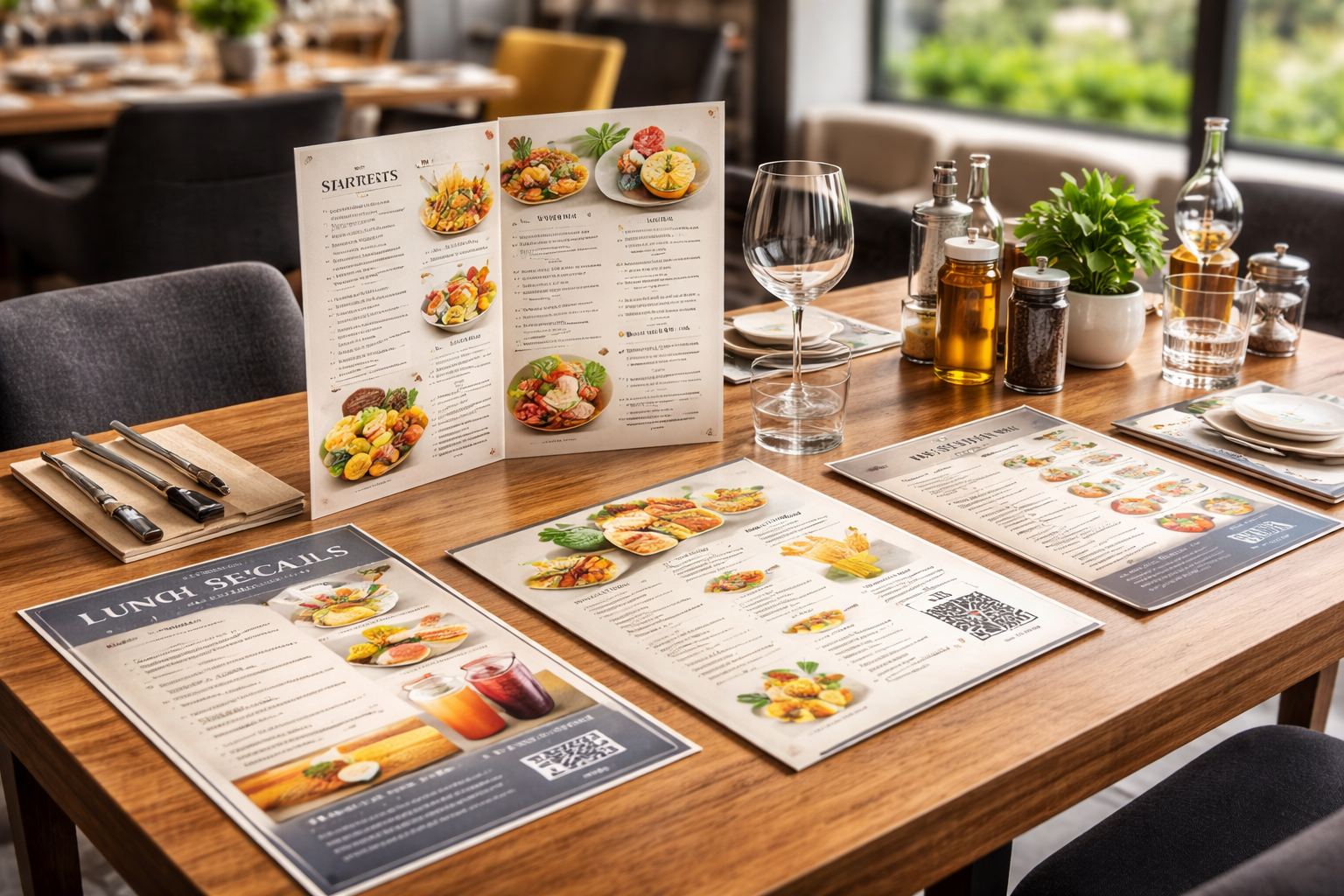 menu set de table restaurant