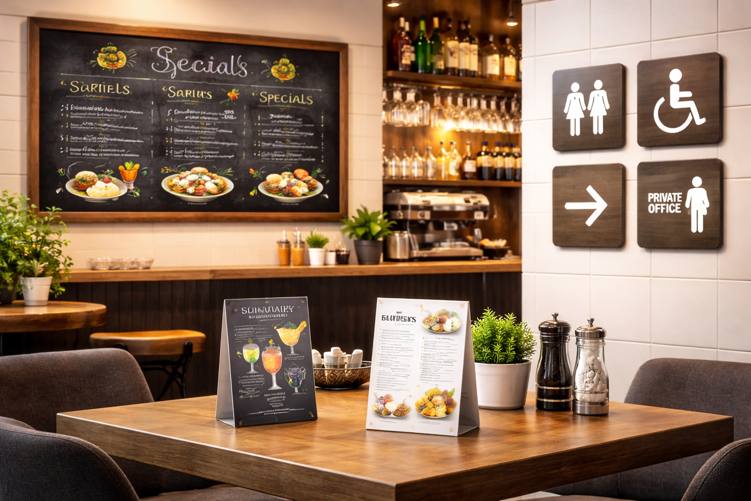 signalétique interieure restaurant